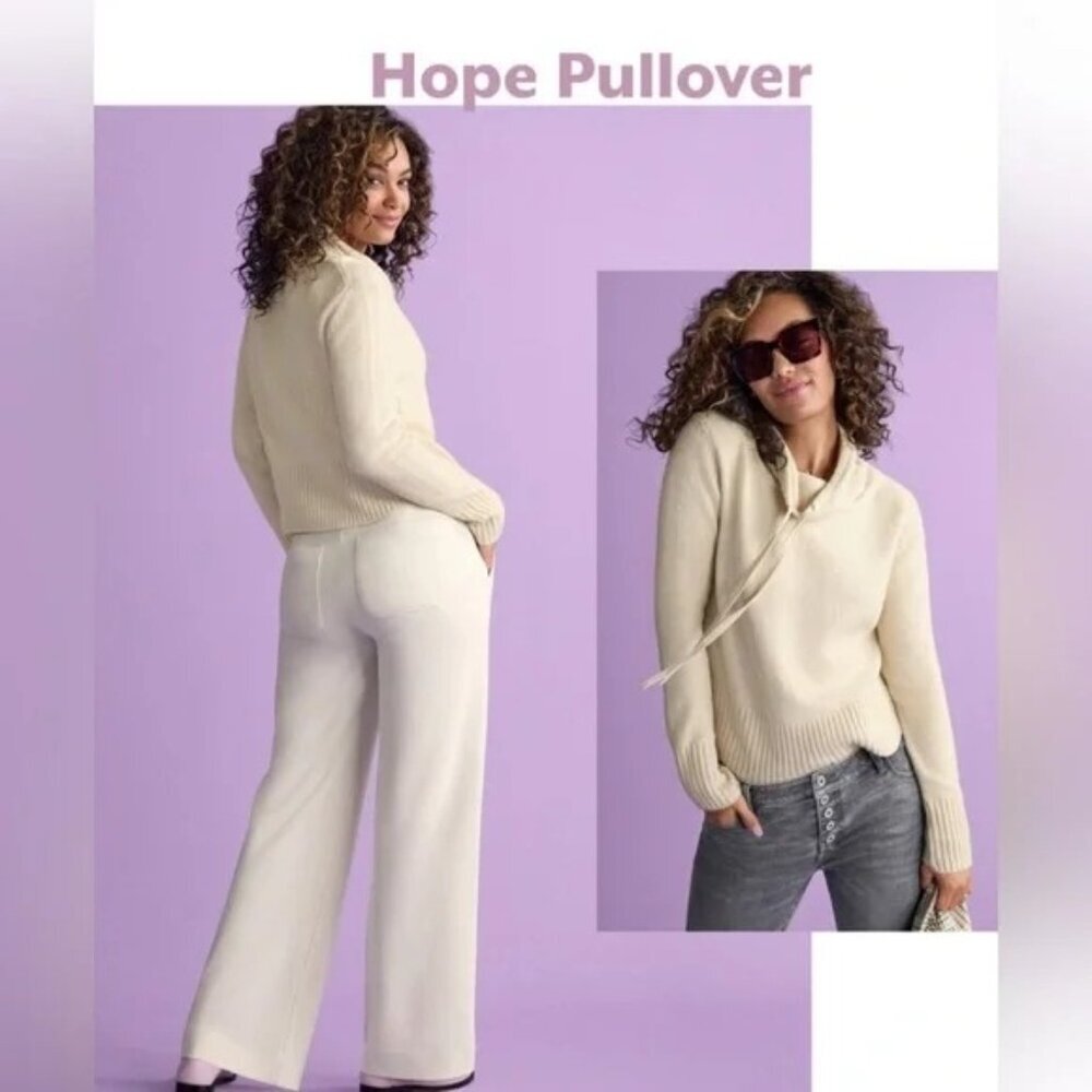 CABI Hope Pullover Cowl Neck Sweater Beige Sz XS #4603 EUC